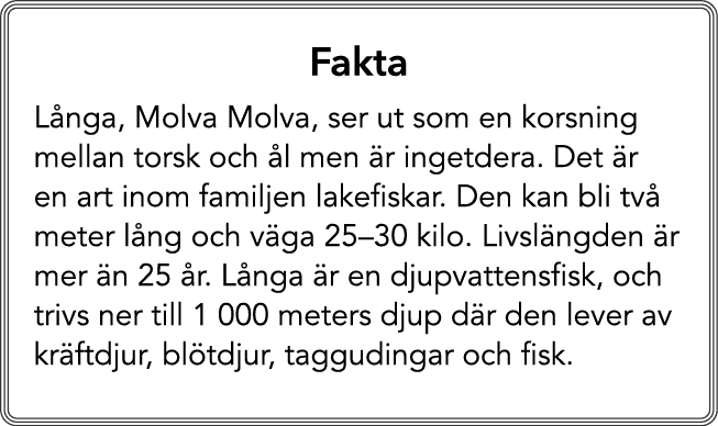 Fakta L nga, Molva Molva, ser ut som en korsning mellan torsk och l men  r ingetdera. Det  r en art inom familjen la...